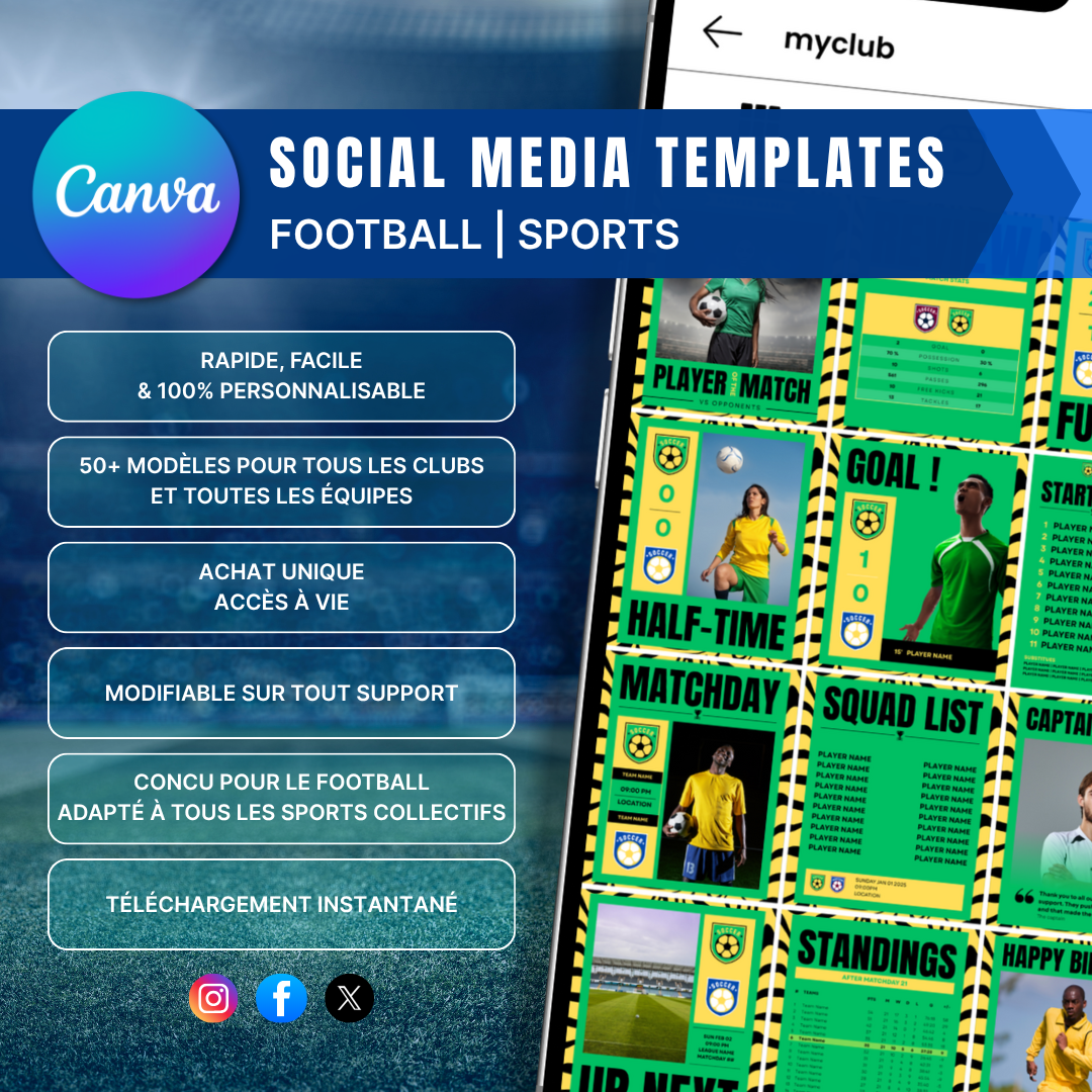 Templates personnalisables football & sports