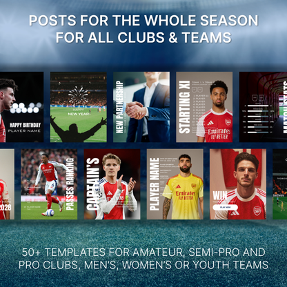 Templates pour réseaux sociaux | Football • Tous les sports | Collection 002