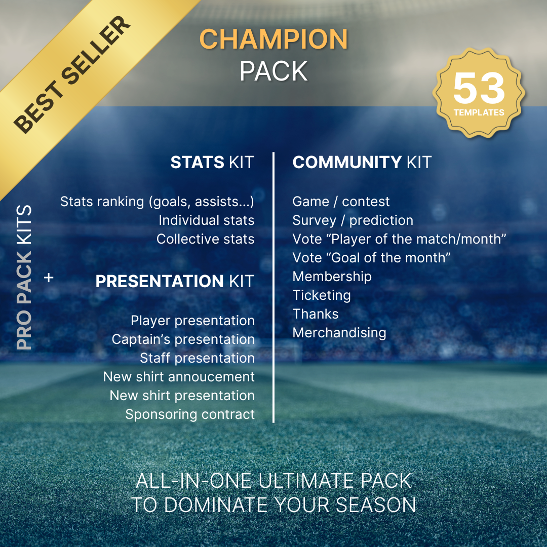 Templates pour réseaux sociaux | Football • Tous les sports | Collection 001