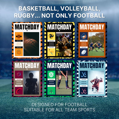 Templates pour réseaux sociaux | Football • Tous les sports | Collection 003