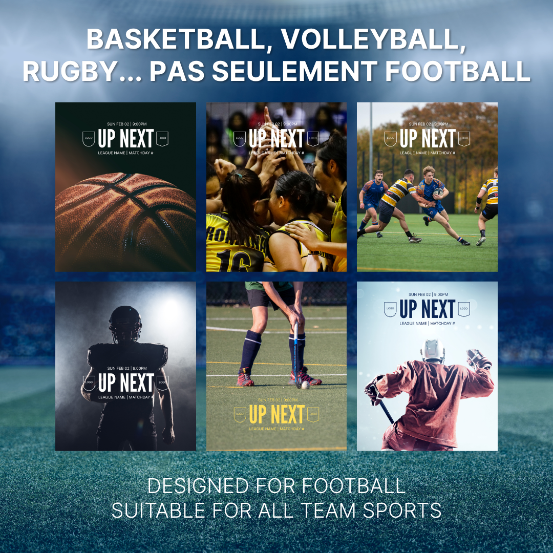 Templates pour réseaux sociaux | Football • Tous les sports | Collection 001