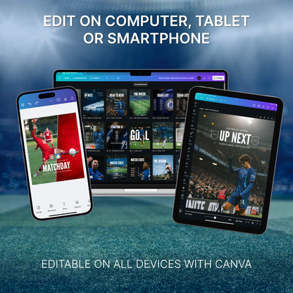 Templates pour réseaux sociaux | Football • Tous les sports | Collection 001