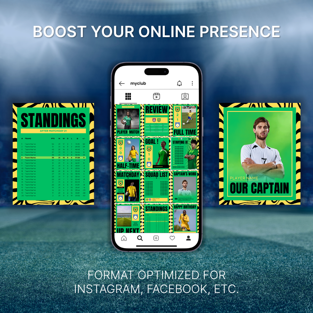 Templates pour réseaux sociaux | Football • Tous les sports | Collection 003