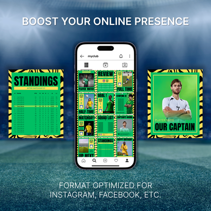 Templates pour réseaux sociaux | Football • Tous les sports | Collection 003