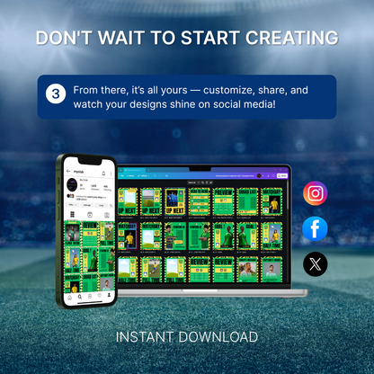 Templates pour réseaux sociaux | Football • Tous les sports | Collection 003