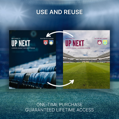 Templates pour réseaux sociaux | Football • Tous les sports | Collection 001