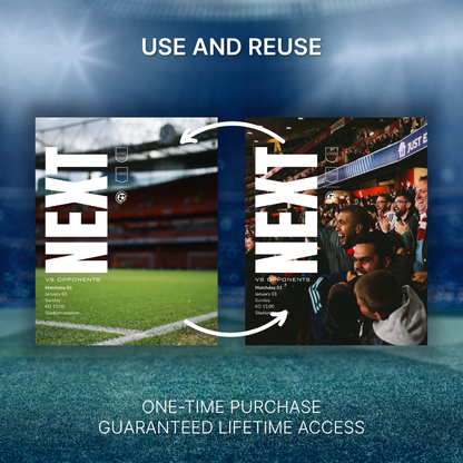 Templates pour réseaux sociaux | Football • Tous les sports | Collection 002