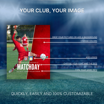 Templates pour réseaux sociaux | Football • Tous les sports | Collection 001