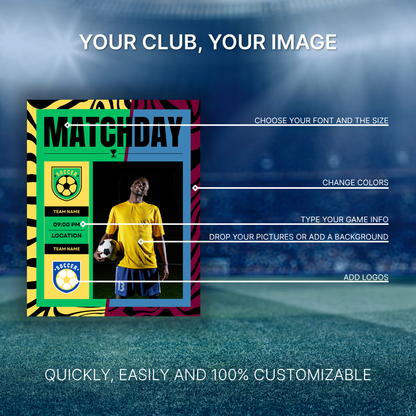 Templates pour réseaux sociaux | Football • Tous les sports | Collection 003