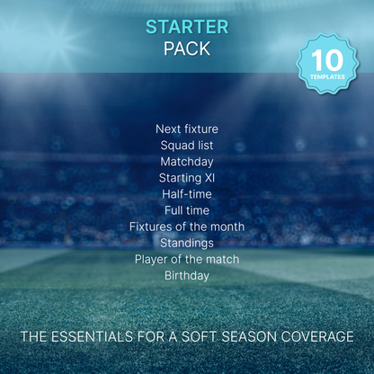 Templates pour réseaux sociaux | Football • Tous les sports | Collection 001