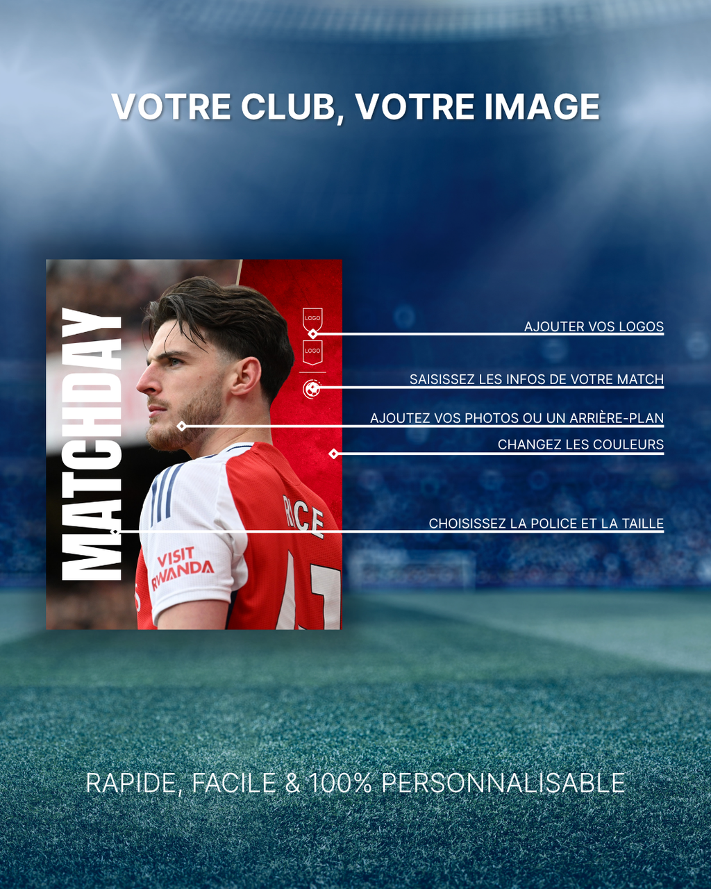 Templates pour réseaux sociaux | Football • Tous les sports | Collection Arsenal