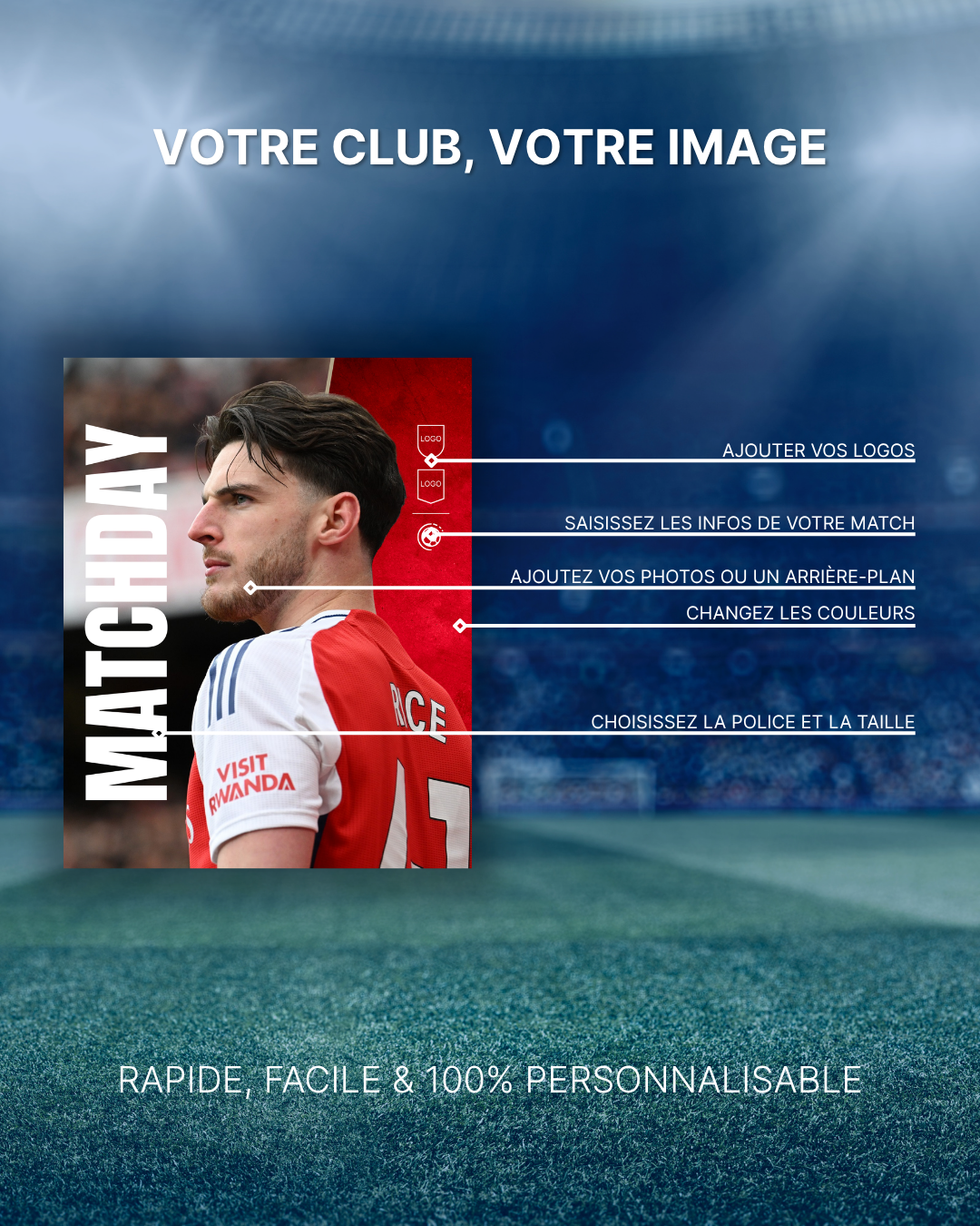 Templates pour réseaux sociaux | Football • Tous les sports | Collection Arsenal