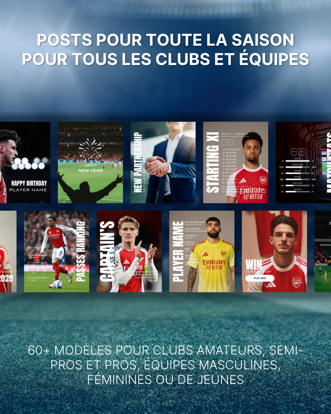 Templates pour réseaux sociaux | Football • Tous les sports | Collection Arsenal