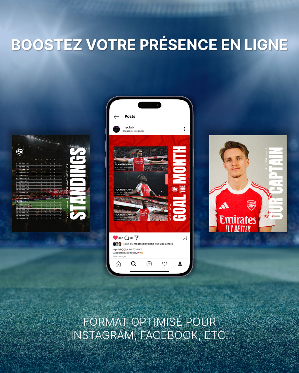 Templates pour réseaux sociaux | Football • Tous les sports | Collection Arsenal