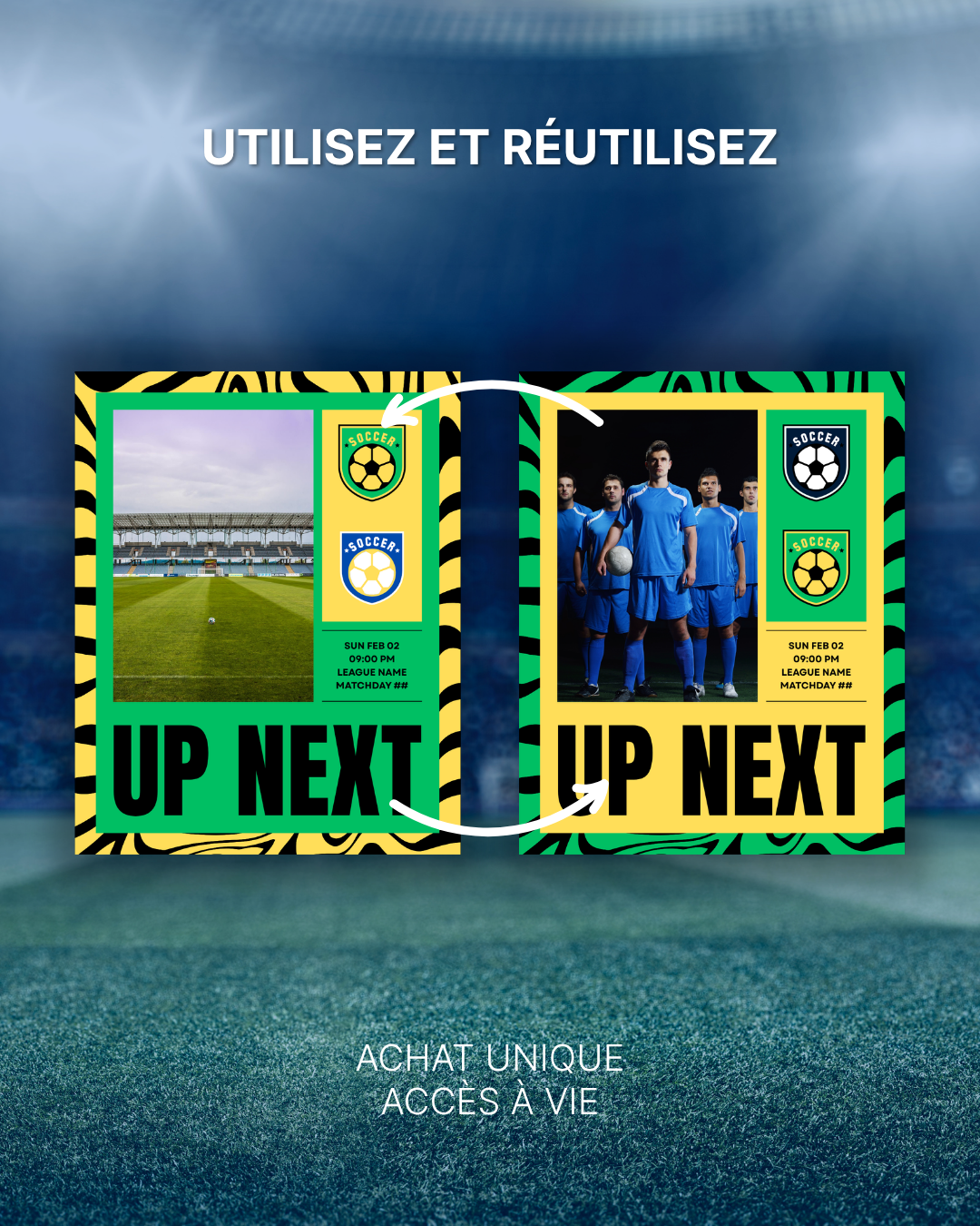 Templates pour réseaux sociaux | Football • Tous les sports | Collection Tigre