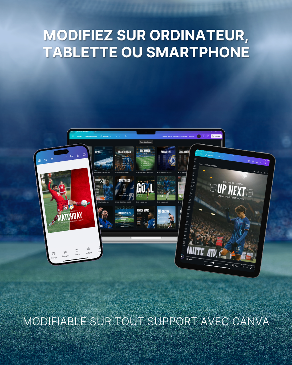 Templates pour réseaux sociaux | Football • Tous les sports | Collection 001