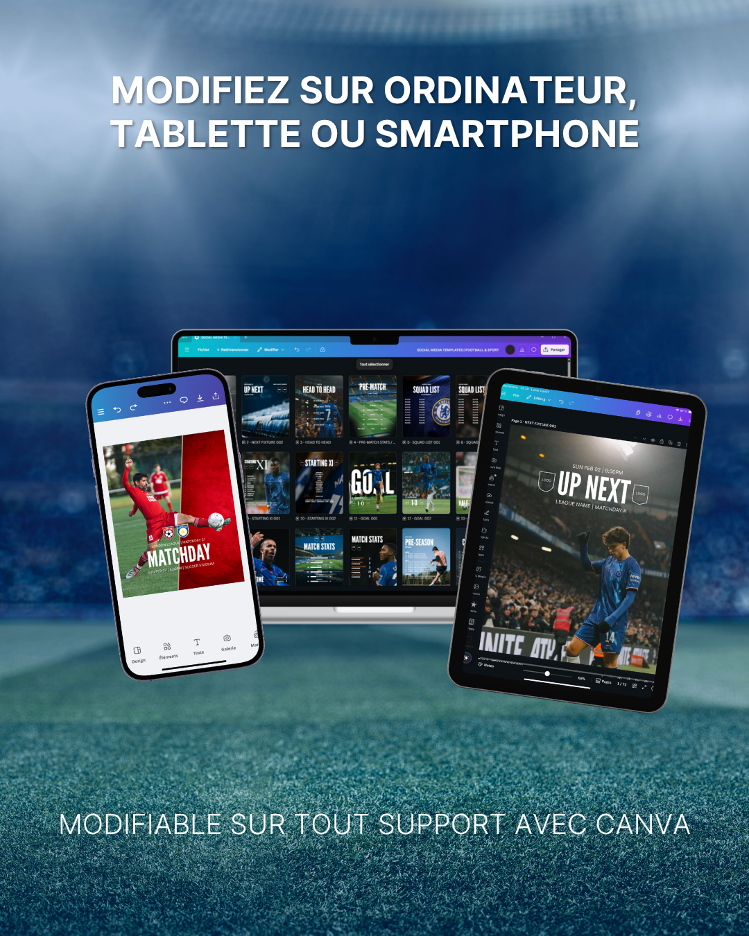 Templates pour réseaux sociaux | Football • Tous les sports | Collection 001