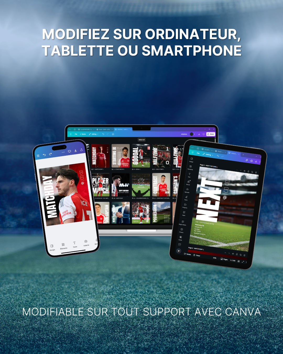 Templates pour réseaux sociaux | Football • Tous les sports | Collection Arsenal