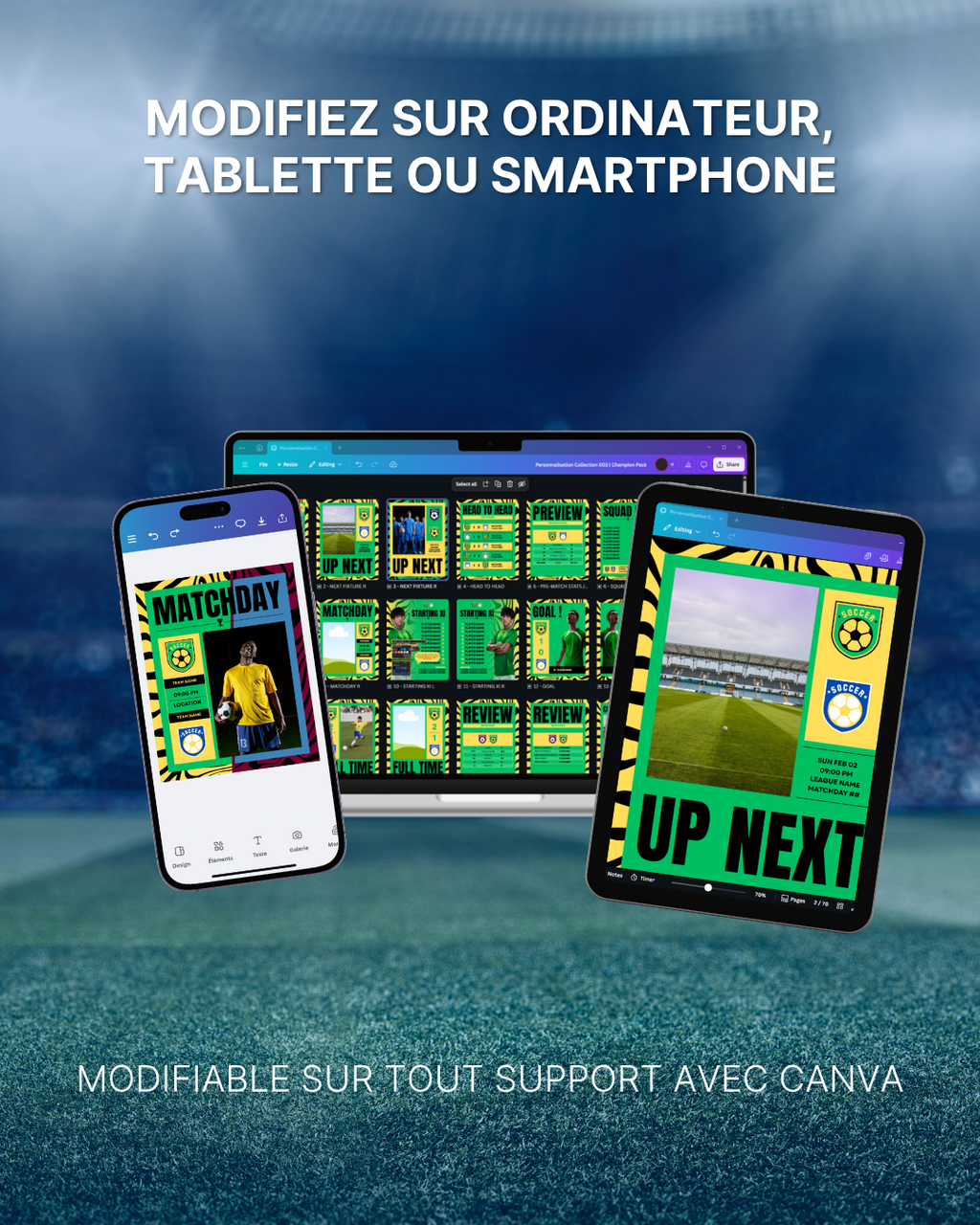Templates pour réseaux sociaux | Football • Tous les sports | Collection Tigre