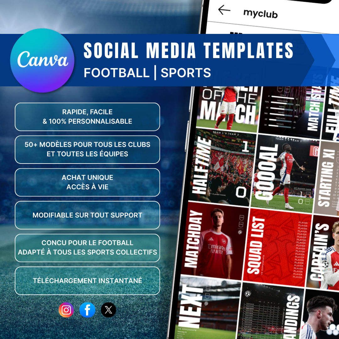 Templates personnalisables football & sports